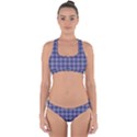 Purple Plaid Tartan 1 Cross Back Hipster Bikini Set View1