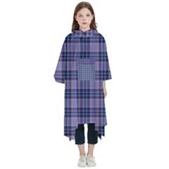 Purple Plaid Tartan 1 Kids  Hooded Rain Ponchos by dressshop