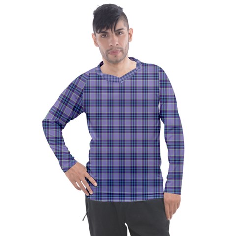 Purple Plaid Tartan 1 Men s Pique Long Sleeve T-shirt by dressshop