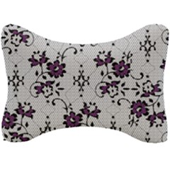 Elegant Purple Floral Jacquard Mesh Lace Fabric Seat Head Rest Cushion by ArtfulThreads