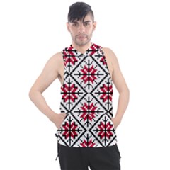 Ukrainian Folk Seamless Pattern Ornament Ethnic Ornament Border Element Traditional Art Men s Sleeveless Hoodie by Grandong