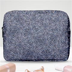 Blue Ornament Complex Mosaic Print Pattern Make Up Pouch (large) by dflcprintsclothing