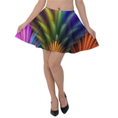 Abstract Colors - , Abstract Colors Velvet Skater Skirt by kyorashop23