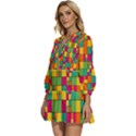 Abstract-background V-Neck Placket Mini Dress View2