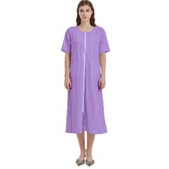 Luscious Lavender Hex #cca3e7 Women s Cotton Short Sleeve Nightgown by dressshop