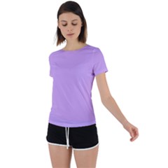 Luscious Lavender Hex #cca3e7 Back Circle Cutout Sports T-shirt by dressshop