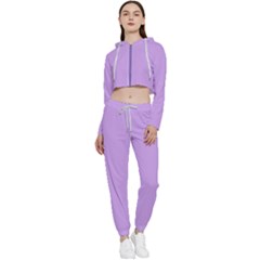 Luscious Lavender Hex #cca3e7 Cropped Zip Up Lounge Set by dressshop