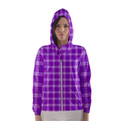 Purple Plaid Tartan 3 Women s Hooded Windbreaker by dressshop