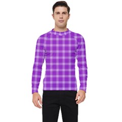 Purple Plaid Tartan 3 Men s Long Sleeve Rash Guard by dressshop