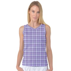 Purple Plaid Tartan 2 Women s Basketball Tank Top by dressshop