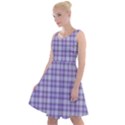 Purple Plaid Tartan 2 Knee Length Skater Dress View1