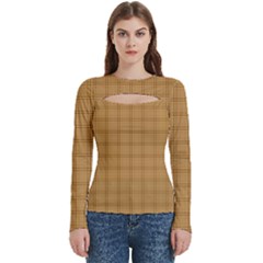 Autumn Fall Plaid Tartan 1 Women s Cut Out Long Sleeve T-shirt by dressshop