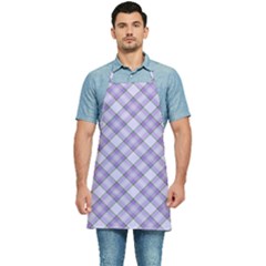 Purple Plaid Tartan 2 Diagonal Kitchen Apron by dressshop