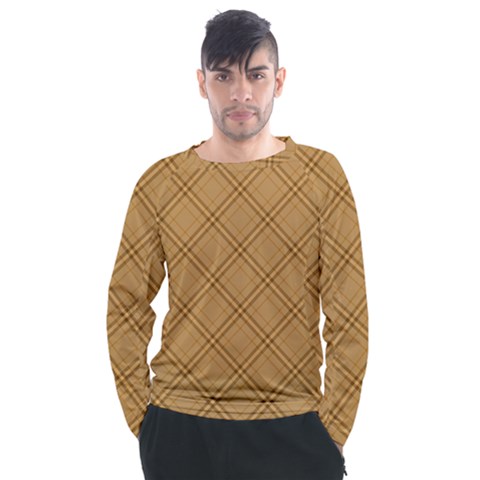 Autumn Fall Plaid Tartan 1 Diagonal Men s Long Sleeve Raglan T-shirt by dressshop