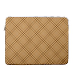 Autumn Fall Plaid Tartan 1 Diagonal 15  Vertical Laptop Sleeve Case With Pocket by dressshop