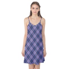 Purple Plaid Tartan 1 Diagonal Camis Nightgown  by dressshop