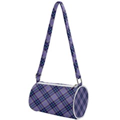 Purple Plaid Tartan 1 Diagonal Mini Cylinder Bag by dressshop