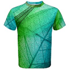 Texture Green Leaf Abstraction 3d Men s Cotton T-shirt by Salmanaz77