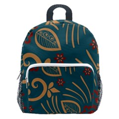 Flowers Floral Retro Flower Texture Kids  Age 5-10 Lightweight School Backpack With Side Pockets