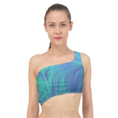 Psicodelia Zyguratti Texture Cyanturquoise Spliced Up Bikini Top  by Salmanaz77