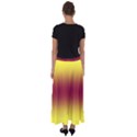 Electric Yellow To Burgundy Red Bilinear Gradient Flared Maxi Skirt View2