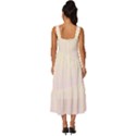 Cream Yellow To Pink Lace Linear Gradient Square Neckline Tiered Midi Dress View4