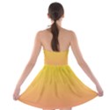 Electric Yellow To Coral Pink Linear Gradient Strapless Bra Top Dress View2