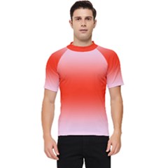 Pink Lace To Scarlet Red Bilinear Gradient Men s Short Sleeve Rash Guard by GradientsOmbre