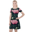 Poppy Flower Plant Petals Bloom Cap Sleeve Velour Dress  View1