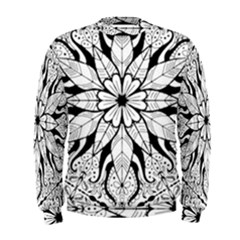 Seamless Tiling Pattern Hand Drawn Black White Men s Sweatshirt by Grandong