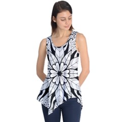 Seamless Tiling Pattern Hand Drawn Black White Sleeveless Tunic by Grandong