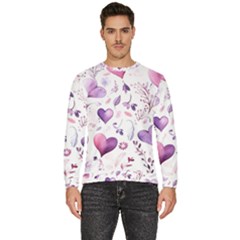 Hearts Love Purple Men s Fleece Sweatshirt by Grandong