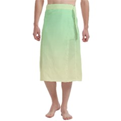 Mint Green To Cream Yellow Linear Gradient Traditional Men s Hawaiian Lavalava Ie Faitaga Wrap Skirt by GradientsOmbre