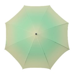 Cream Yellow To Mint Green Bilinear Gradient Golf Umbrellas by GradientsOmbre