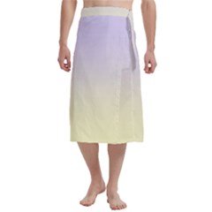 Pale Violet To Cream Yellow Linear Gradient Traditional Men s Hawaiian Lavalava Ie Faitaga Wrap Skirt by GradientsOmbre