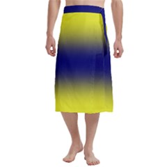 Electric Yellow To Navy Blue Bilinear Gradient Traditional Men s Hawaiian Lavalava Ie Faitaga Wrap Skirt by GradientsOmbre