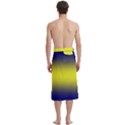 Navy Blue To Electric Yellow Bilinear Gradient Traditional Men s Hawaiian Lavalava Ie Faitaga Wrap Skirt View4