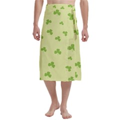 Green Leaves Pattern Traditional Men s Hawaiian Lavalava Ie Faitaga Wrap Skirt by designsbymallika