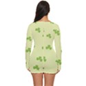 green leaves pattern Long Sleeve Boyleg Swimsuit View4