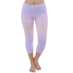 Pale Violet To Pale Pink Bilinear Gradient Capri Winter Leggings  by GradientsOmbre