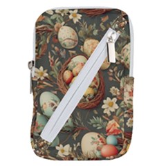 Charming Seamless Pattern Vintage Easter Floral Motif Belt Pouch Bag (small) by dflcprintsclothing