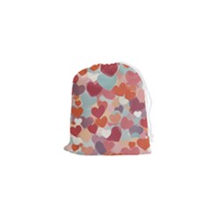 Valentines Day Hearts Romance Love Drawstring Pouch (xs) by Posterlux