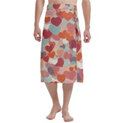 Valentines Day Hearts Romance Love Traditional Men s Hawaiian Lavalava Ie Faitaga Wrap Skirt by Posterlux