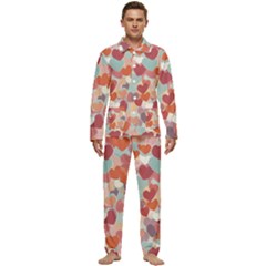 Valentines Day Hearts Romance Love Men s Long Sleeve Velvet Pocket Pajamas Set by Posterlux