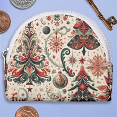 Christmas Tree Snow Horseshoe Style Canvas Pouch by Bedest