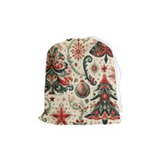 Christmas Tree Snow Drawstring Pouch (medium) by Bedest