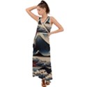 Hokusai Moutains Japan V-Neck Chiffon Maxi Dress View1