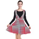 Zigzag Pattern Chevron Red Plunge Pinafore Dress View1