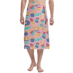 Ice Cream Donut Sweets Candie Traditional Men s Hawaiian Lavalava Ie Faitaga Wrap Skirt by Apenda