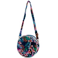 Hawaiian Flowers Hawaii Crossbody Circle Bag by Cemarart